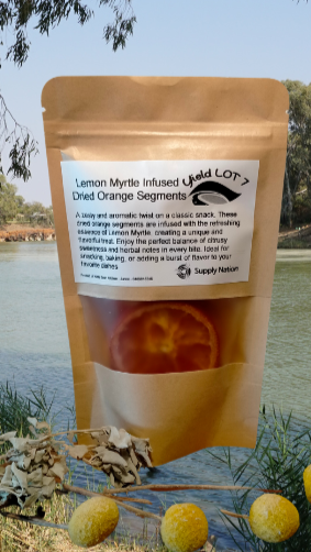 Lemon Myrtle Infused Dried Orange Segmants 50g